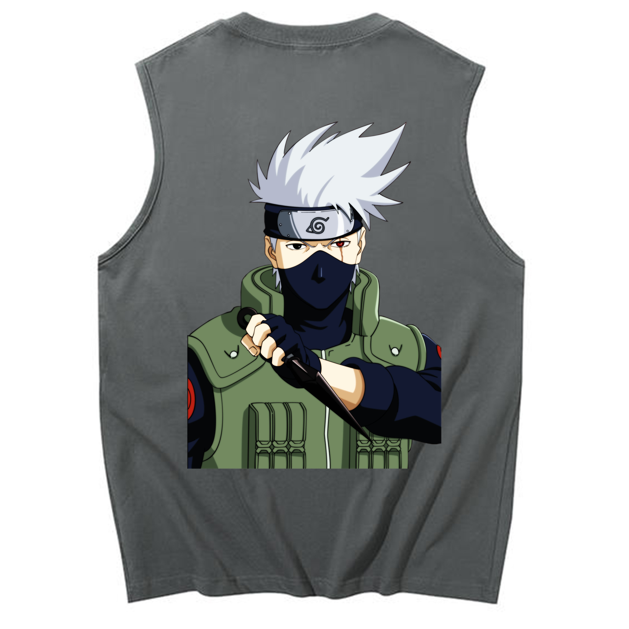 （画像用） NARUTO -ナルト- はたけ カカシ Hatake Kakashi コットン100％タンクトップ（背面プリント）